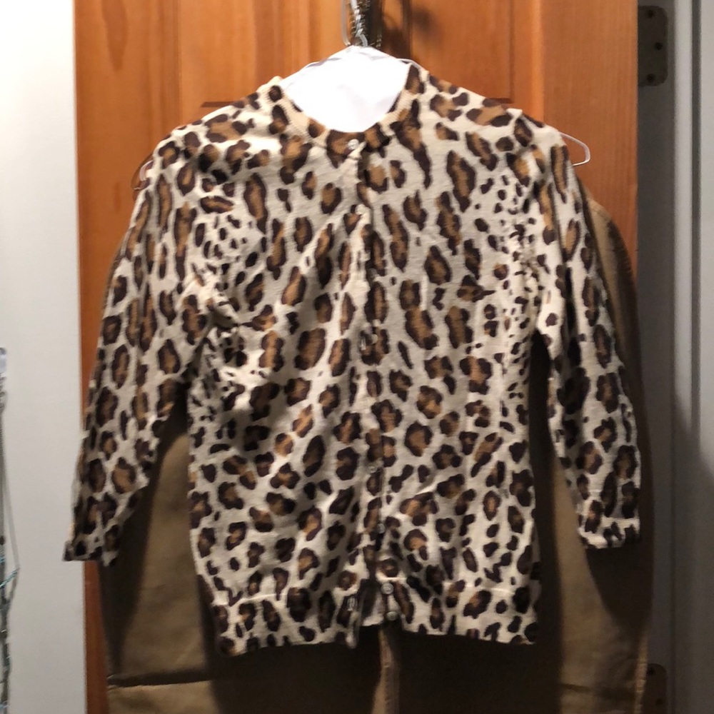 J crew cheetah print cardigan